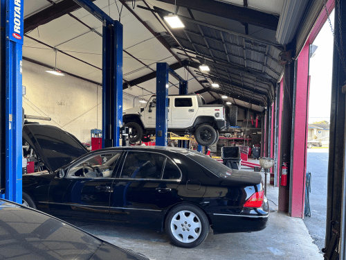 Image: Shop Photo, vehicle on lift